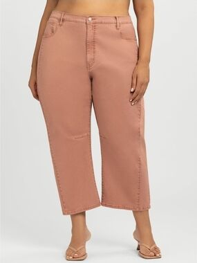 Jessica Simpson Women's Plus Cherry Cropped Barrel Jeans, 25" Inseam Size 18W